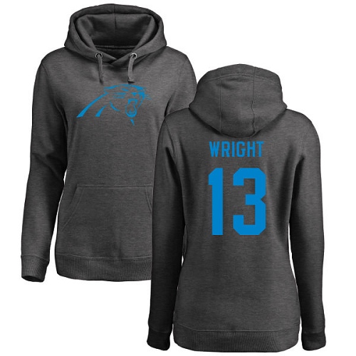 Carolina Panthers Ash Women Jarius Wright One Color NFL Football #13 Pullover Hoodie Sweatshirts->women nfl jersey->Women Jersey